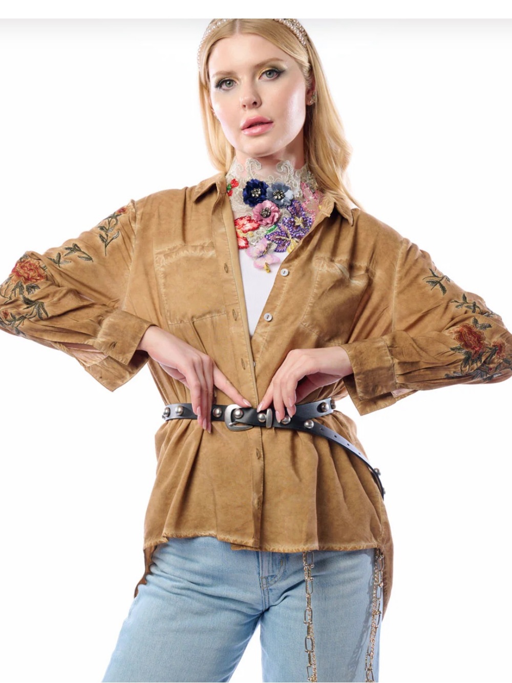 NWT Aratta Silent Journey- Kate Shirt- Vintage Brown - Picture 6 of 16
